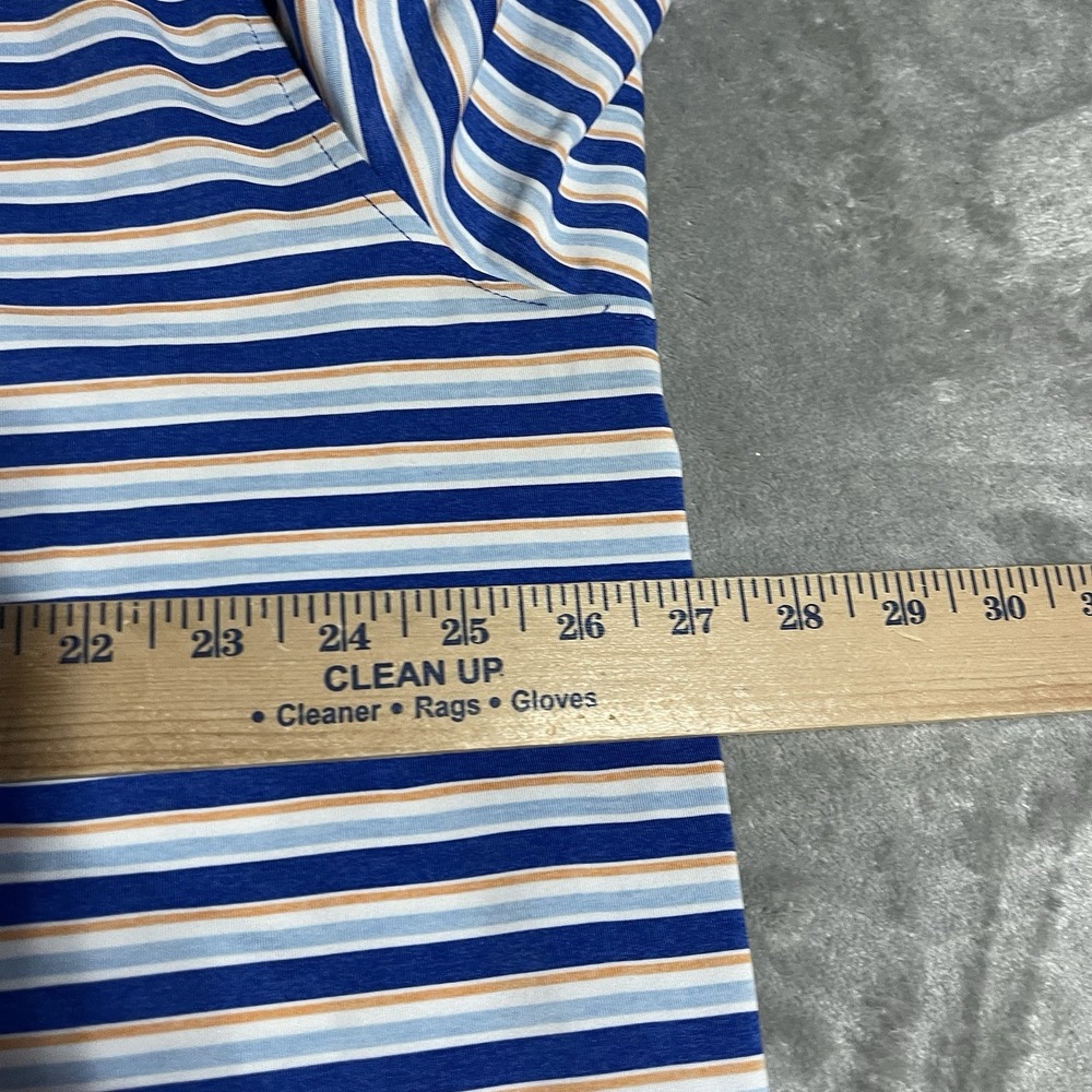 Peter Millar Summer Comfort Polo Shirt Mens XXL Blue Striped Golf Collar Mono - Picture 5 of 6